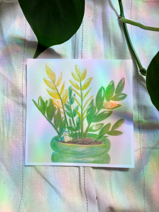 ZZ Plant with Zzzz Friends Print