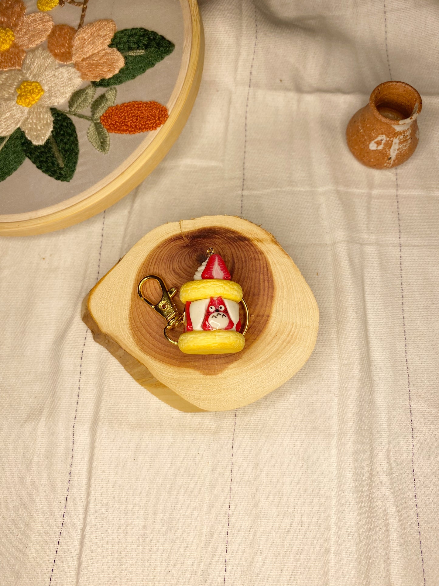 Totoro Strawberry Shortcake Keychain