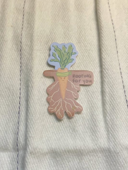 Carrot Rooting for You Sticker