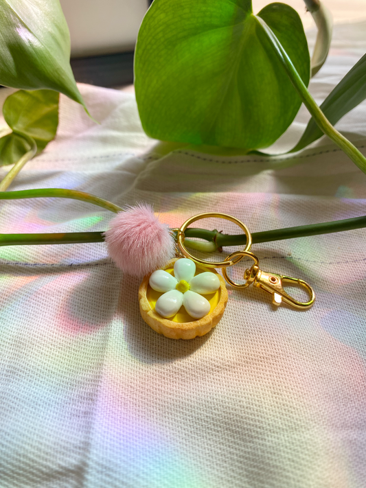 Lemon Tart Pom Pom Keychain