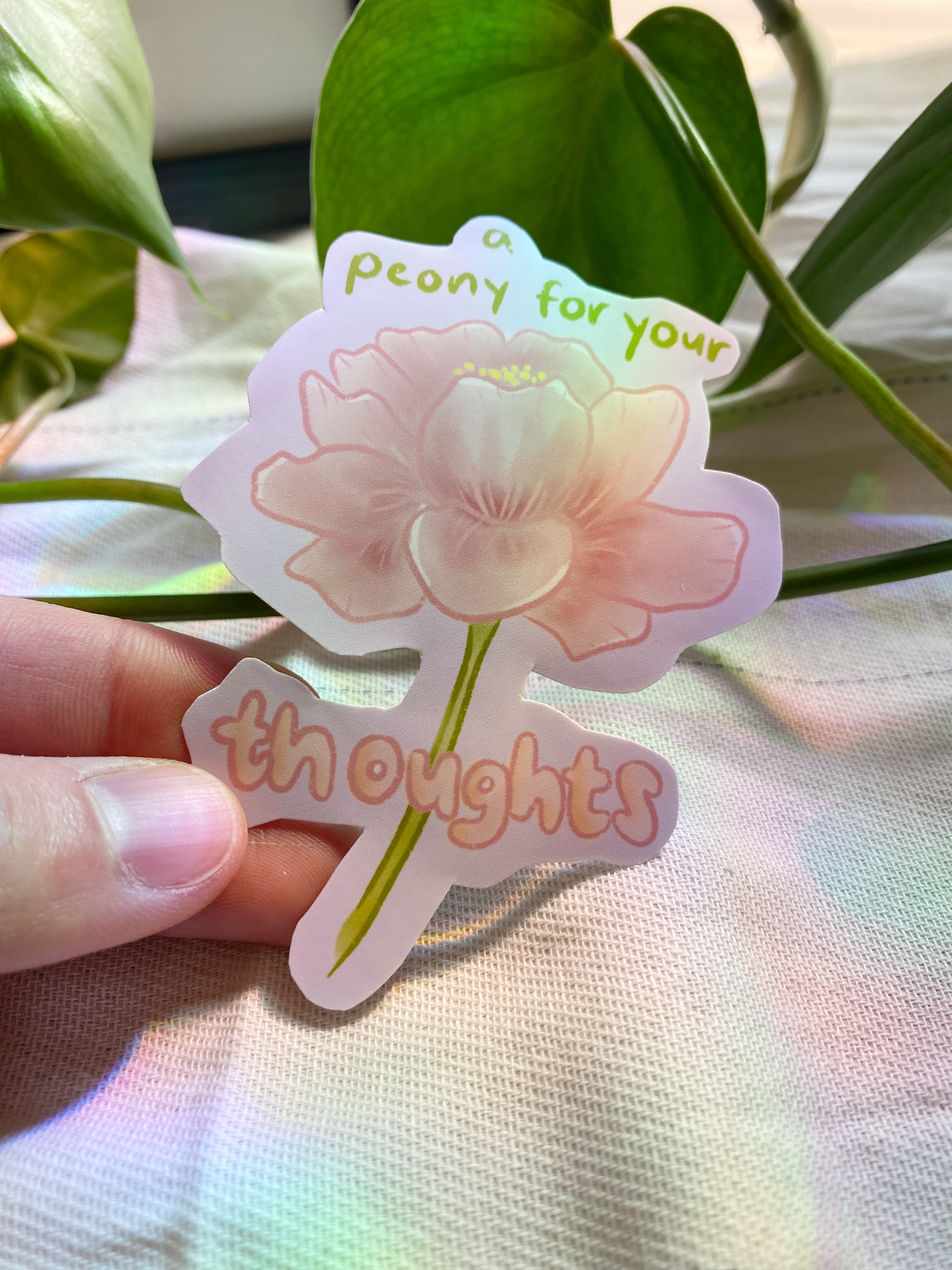 A Peony For Your Thoughts Sticker